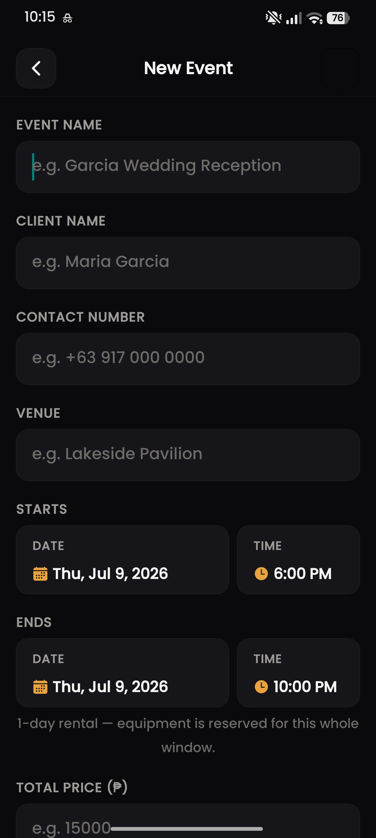 New event